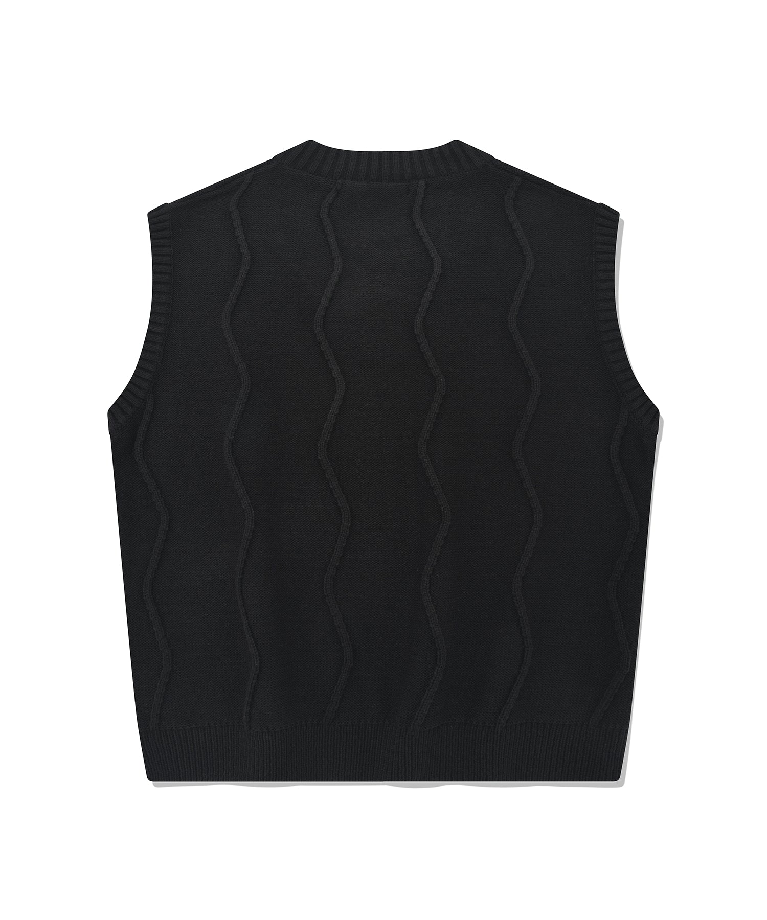 CHUCK ウェーブラインニットベスト / CHUCK WAVE LINE KNIT VEST (BLACK)