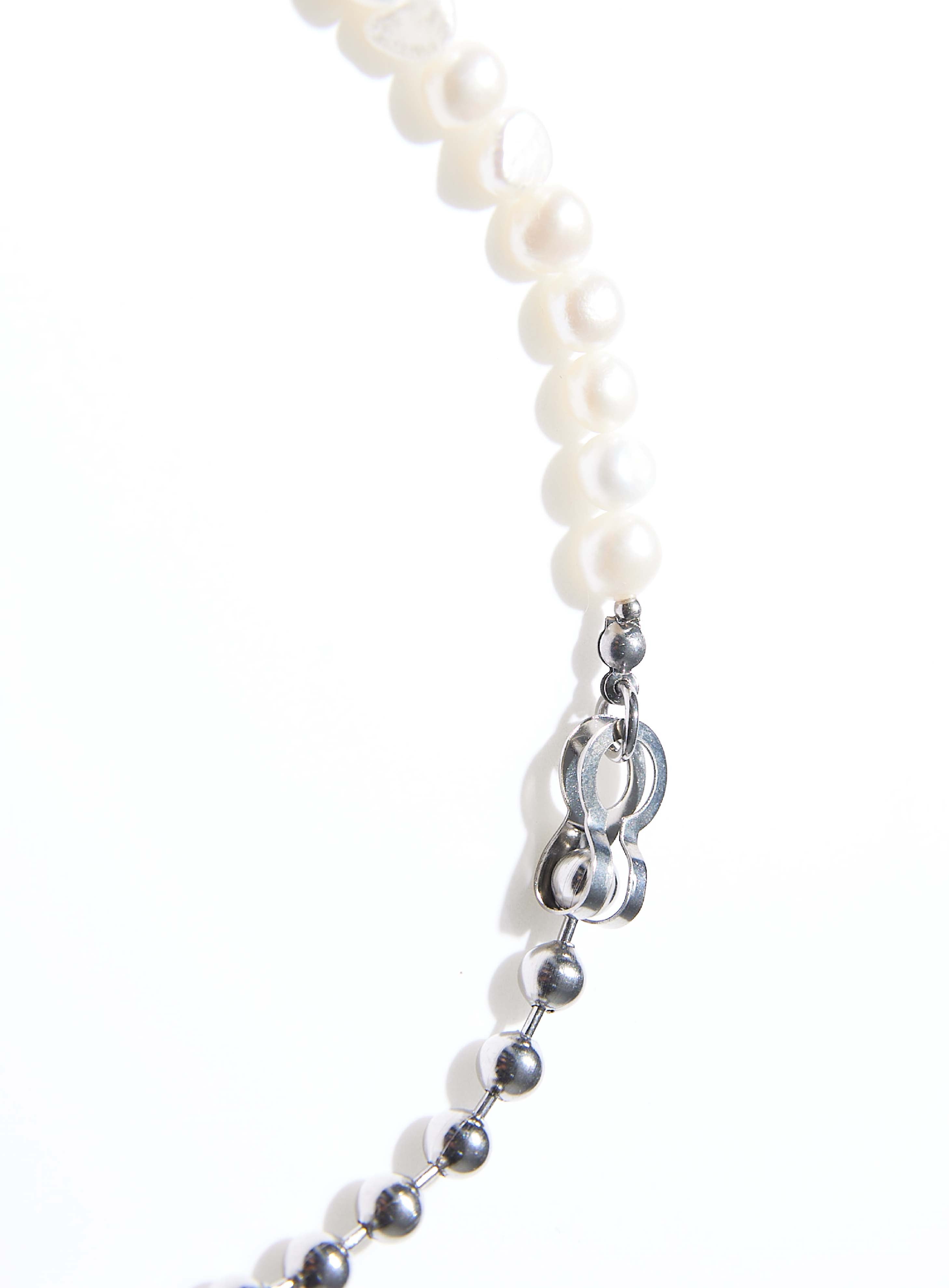 MN014 STAINLESS STEEL WITH FRESHWATER PEARL NECKLACE