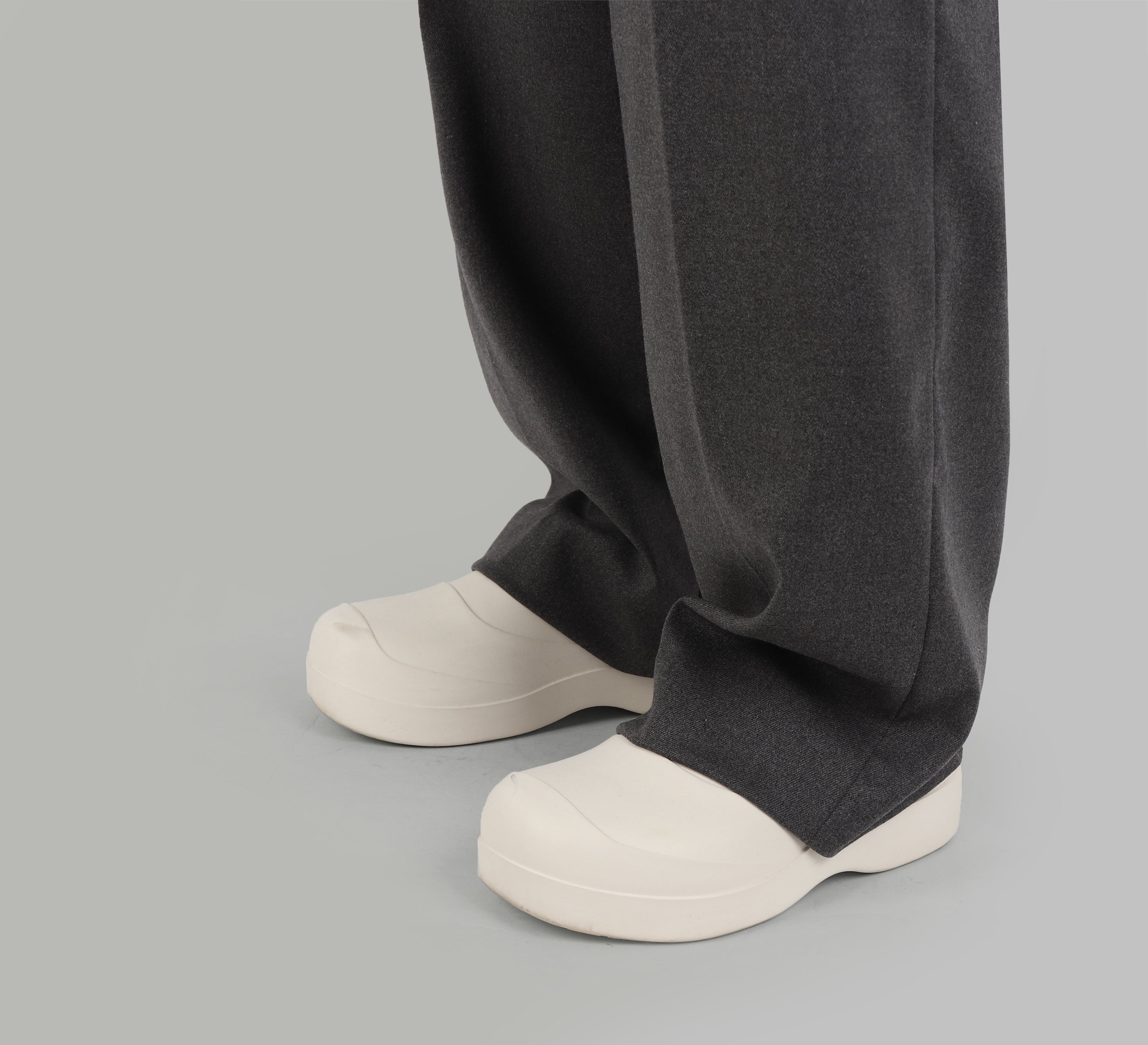 wool pintuck wide slacks