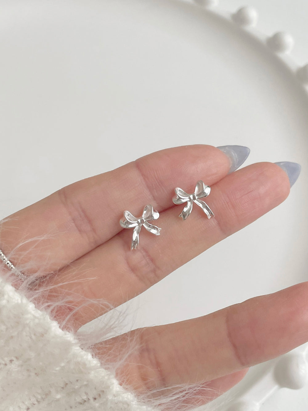 [silver 925] lovely ribbon earrings