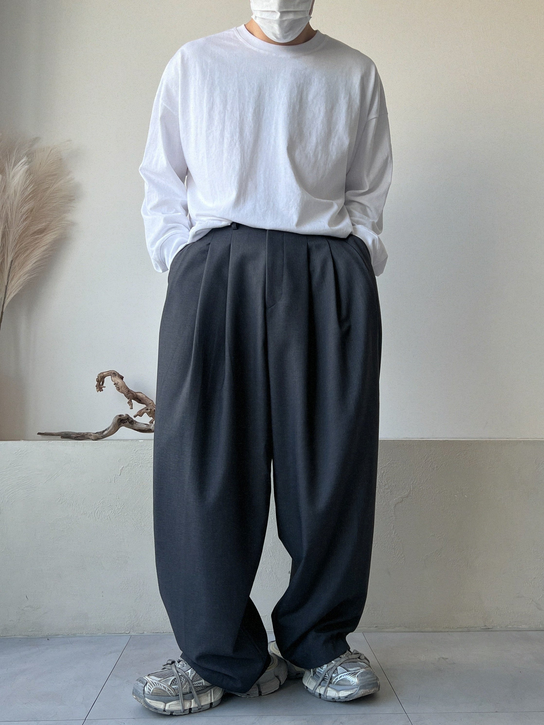 Triple Pintuck Wide Slacks(2colors)