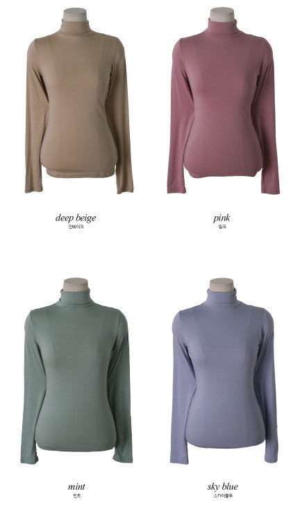 Colorful Soft Turtleneck T-shirt (12color)