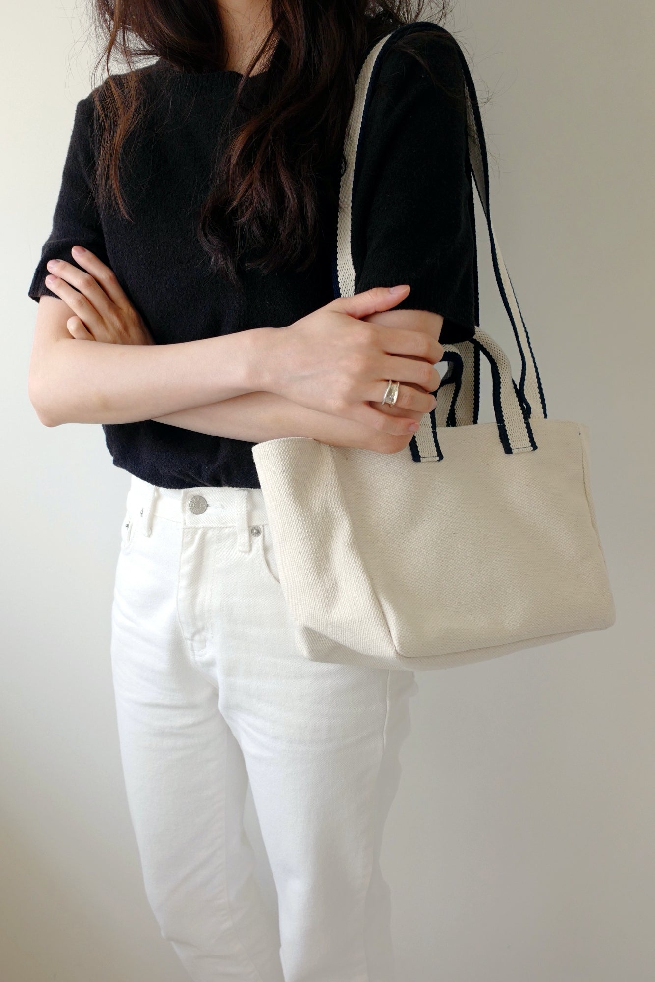 Mini Two-tone Strap Bag (Ivory)