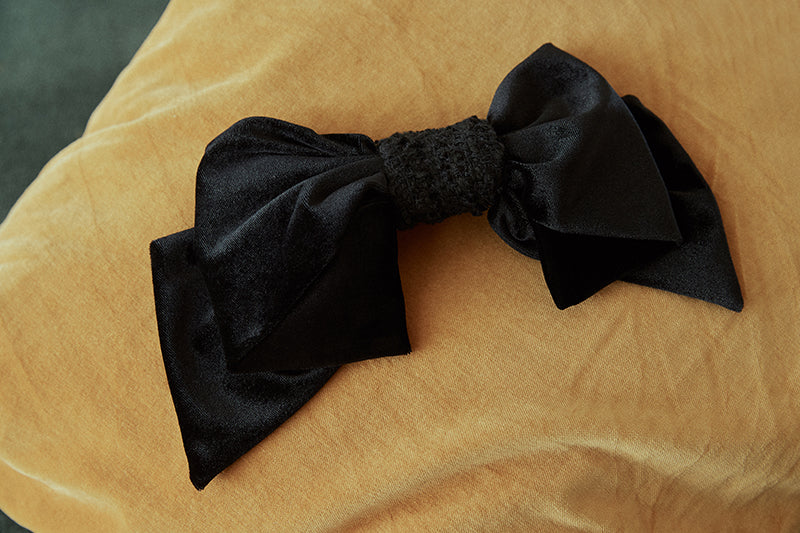 Tweed Mixed Velvet Ribbon Hair Pin