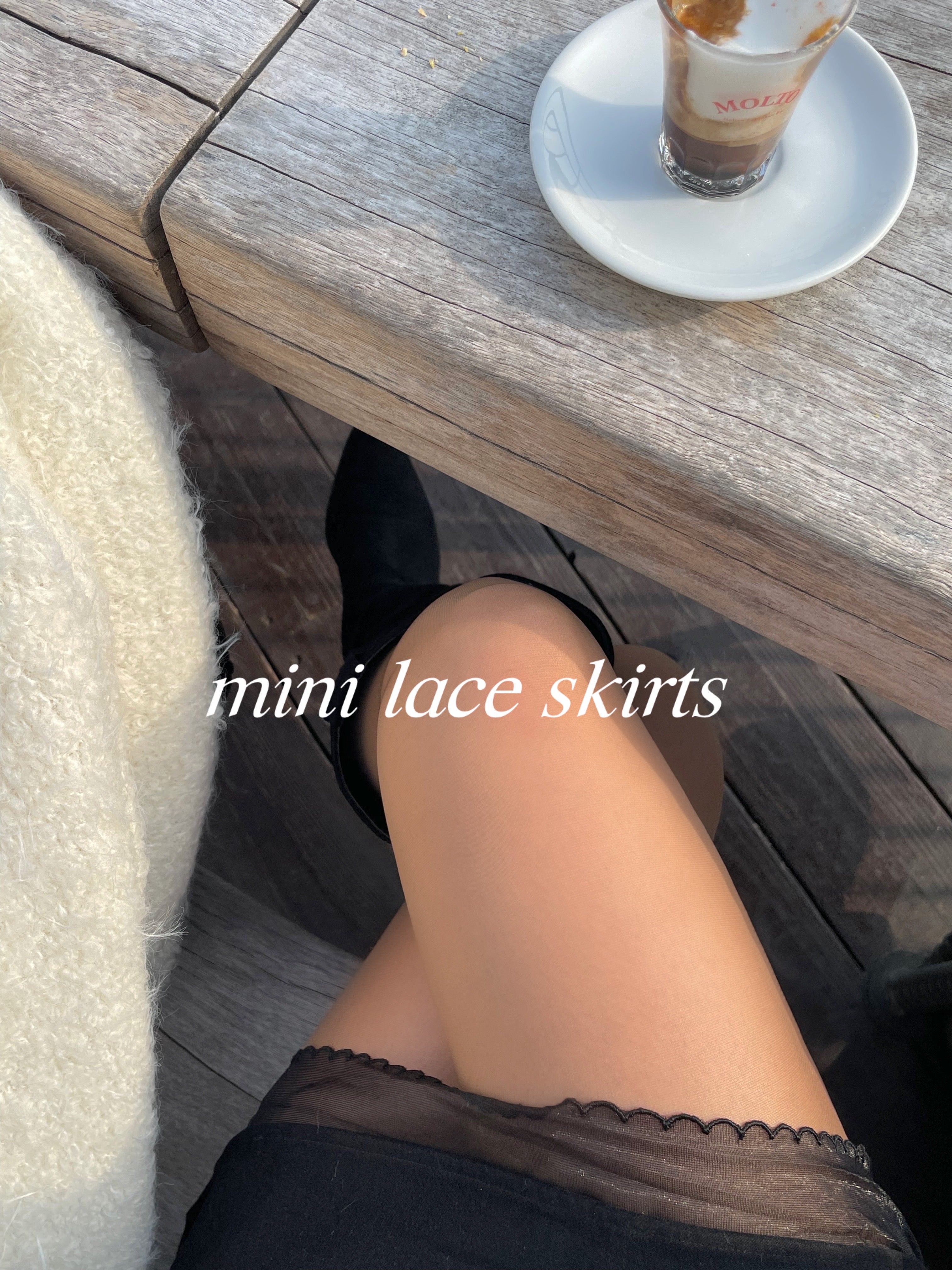 Lace Miniskirt Chiffon Banding Skirt A-line