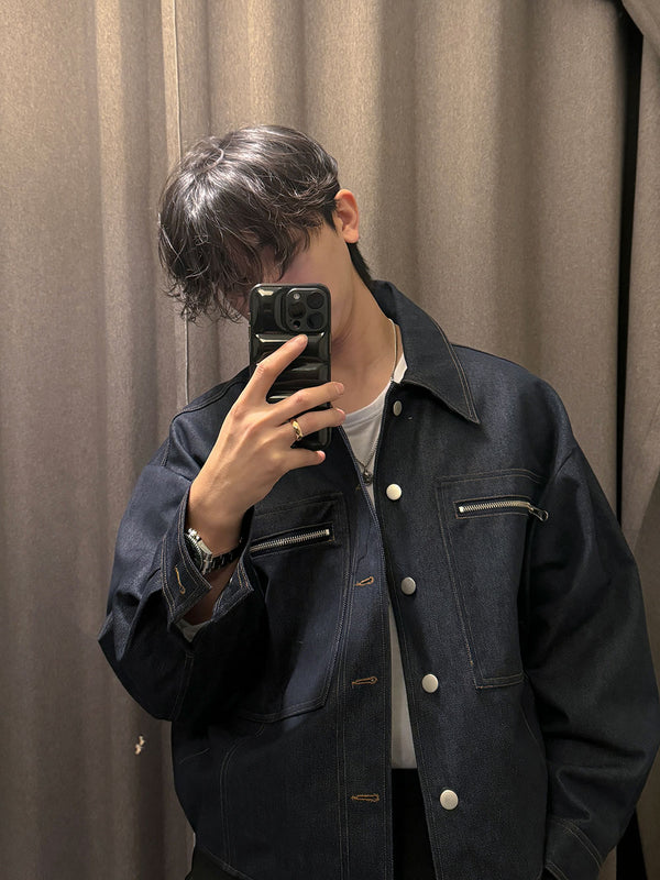 ASCLO Denim Crop Blouson (3color)