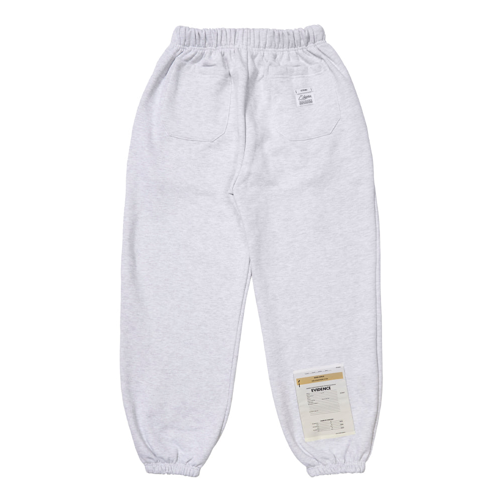 OLD LETTER WIDE JOGGER PANTS  WHITE MELANGE / BLACK