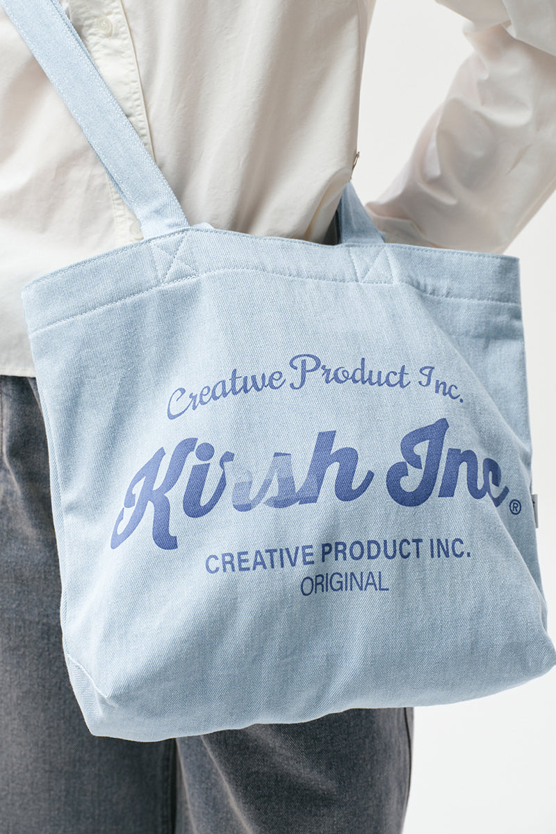 UNI WORDING LOGO DENIM ECO BAG [BLUE]