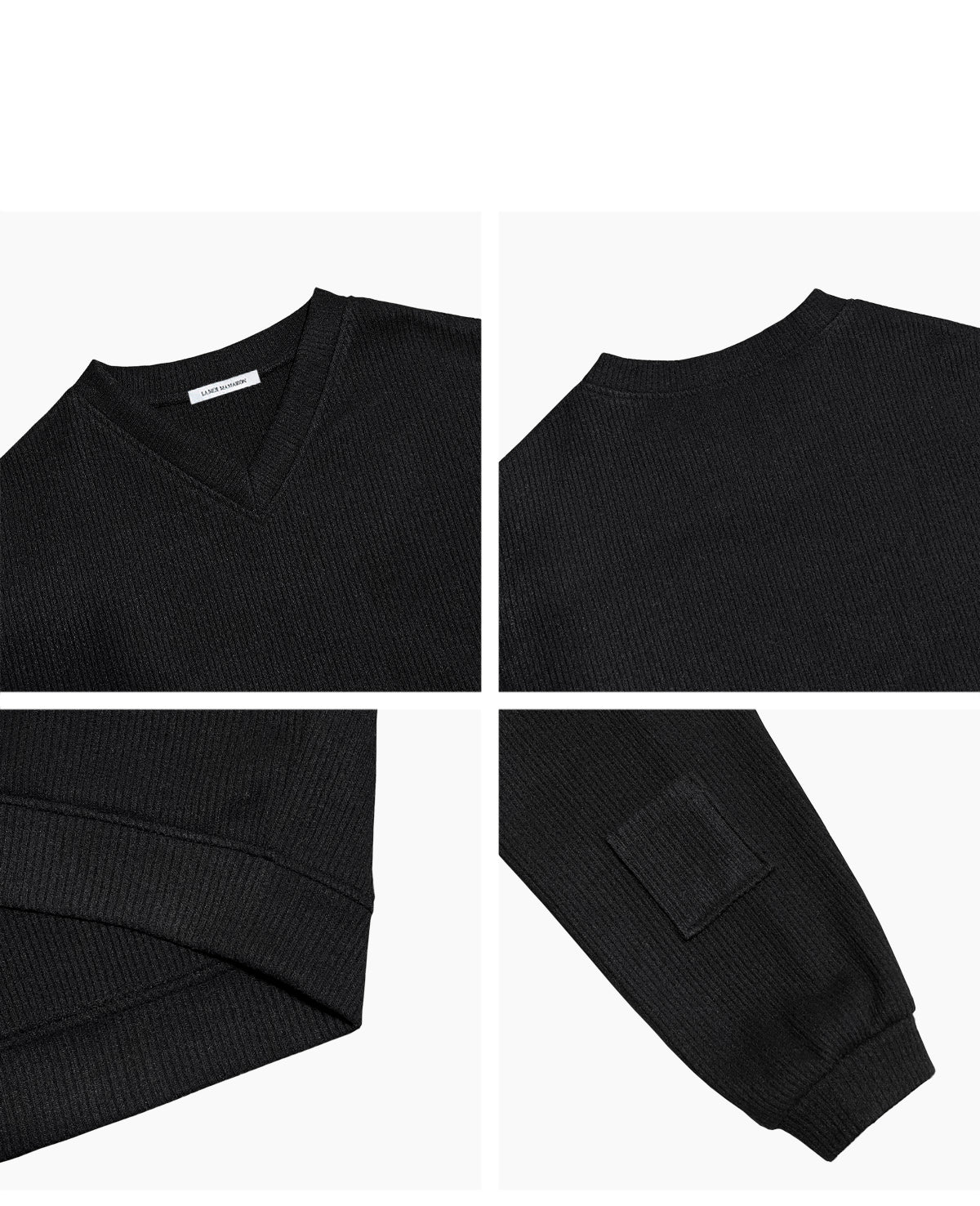 OVER FIT V-NECK KNIT BLACK