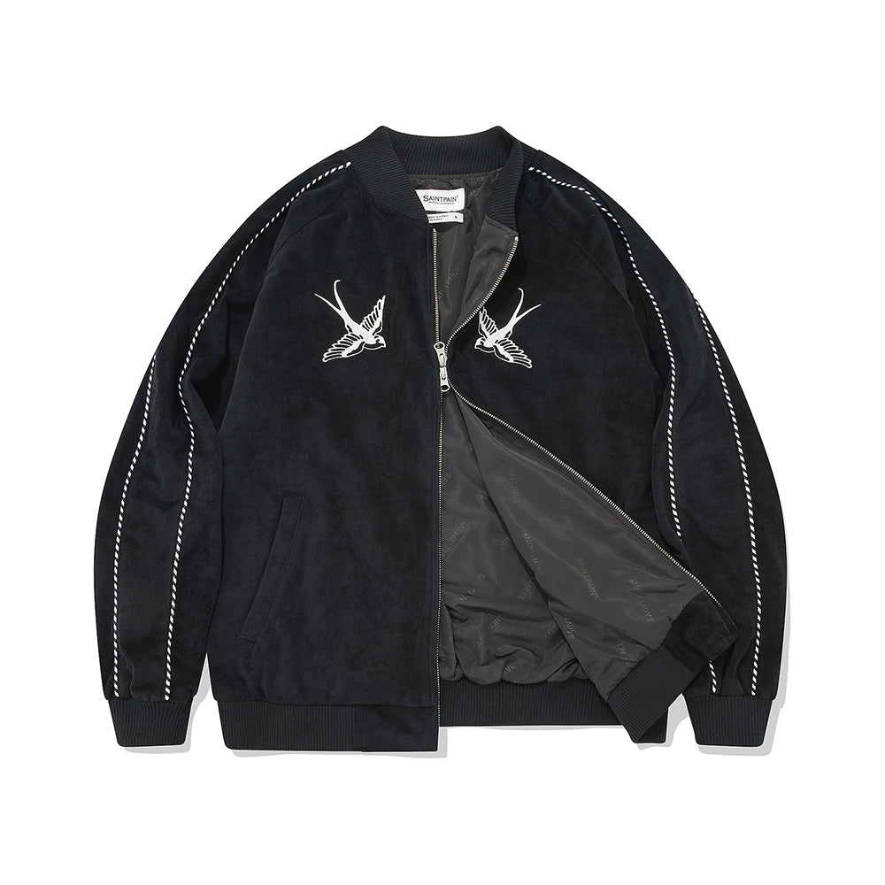 SP VELVET SWALLOW SOUVENIR JACKET-BLACK