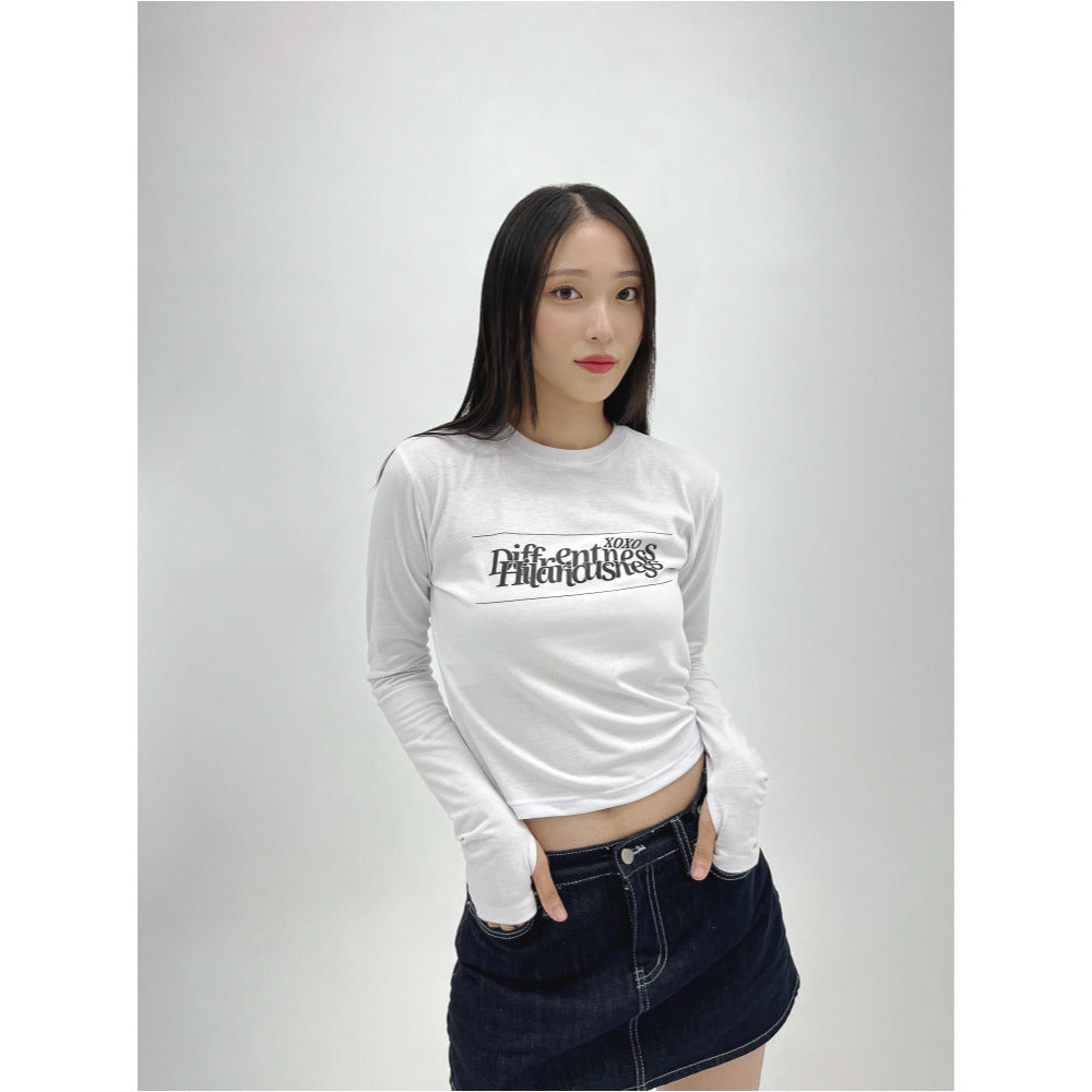 STACK SLOGAN LOGO WARMER CROP 3COLOR