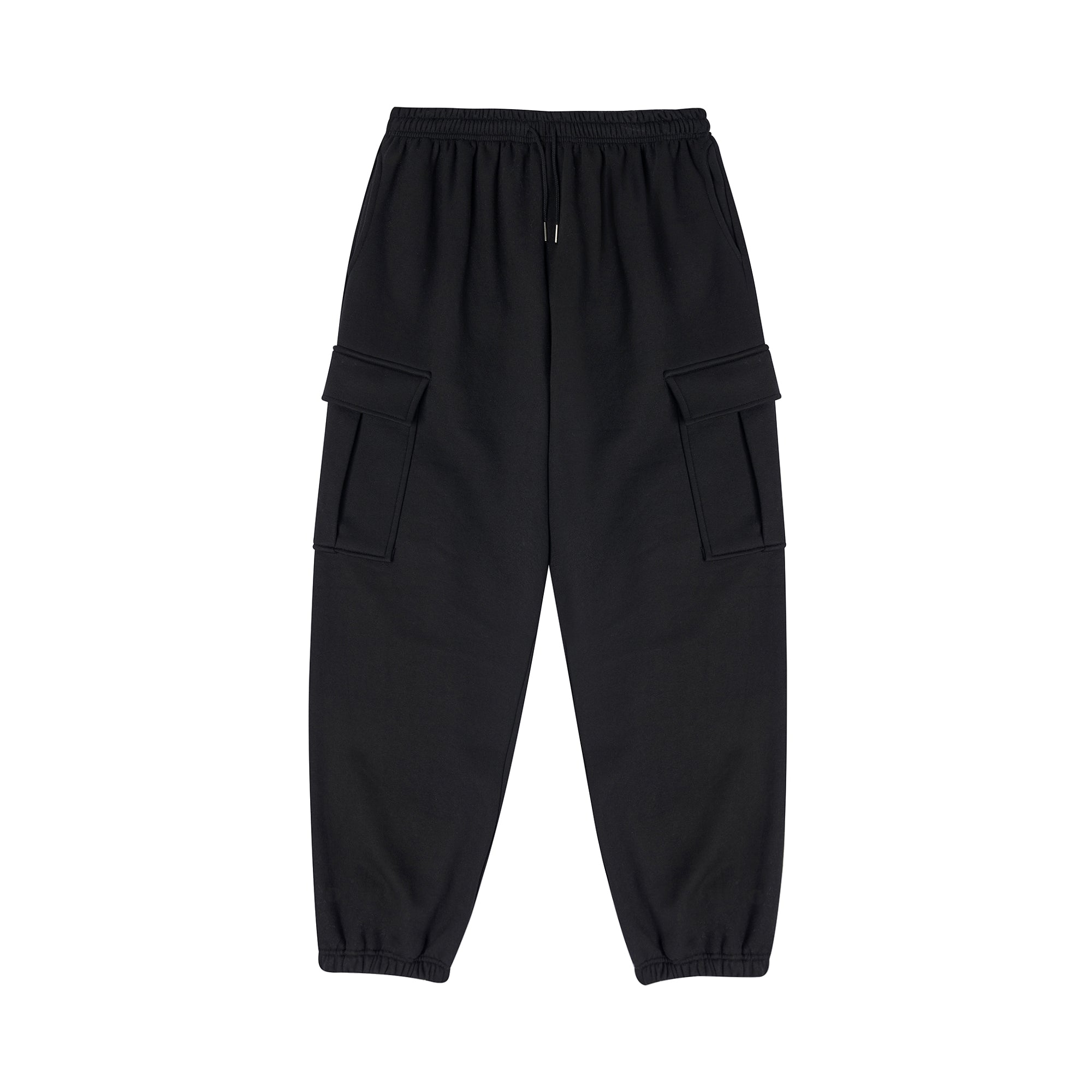 Balloon over cargo fleece jogger pants Black