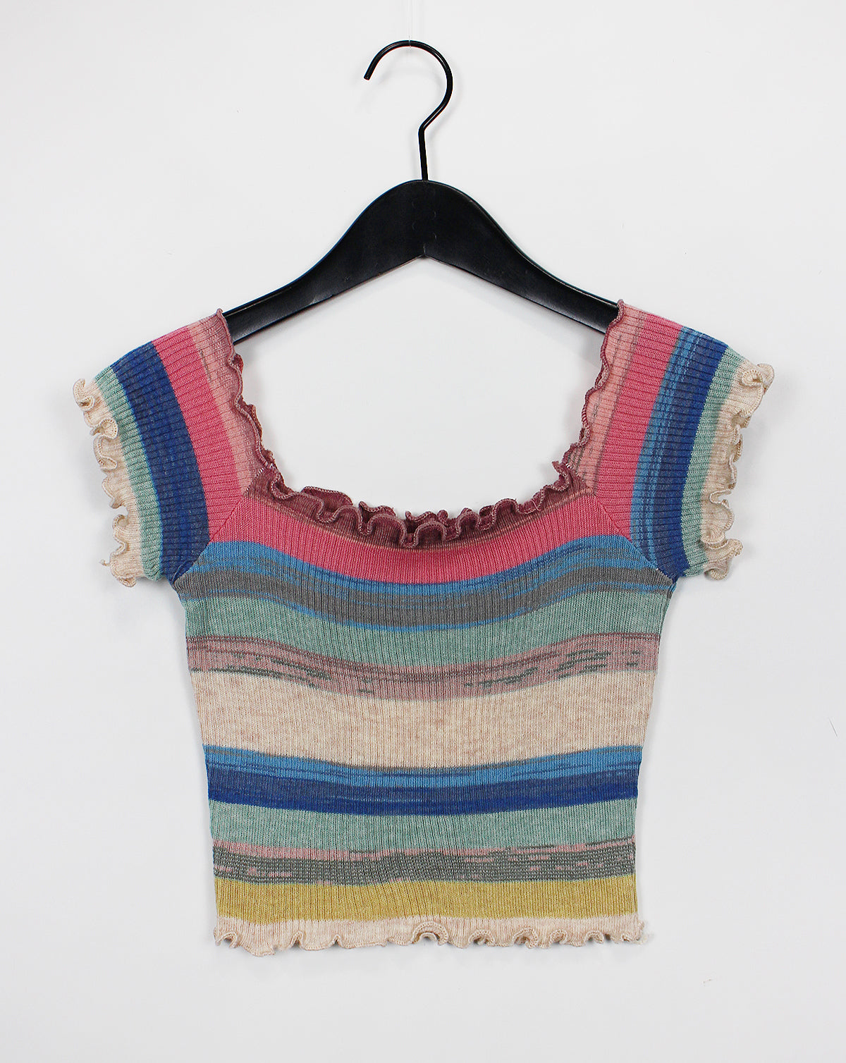 Crayon Off Shoulder Knit T-shirt (2color)