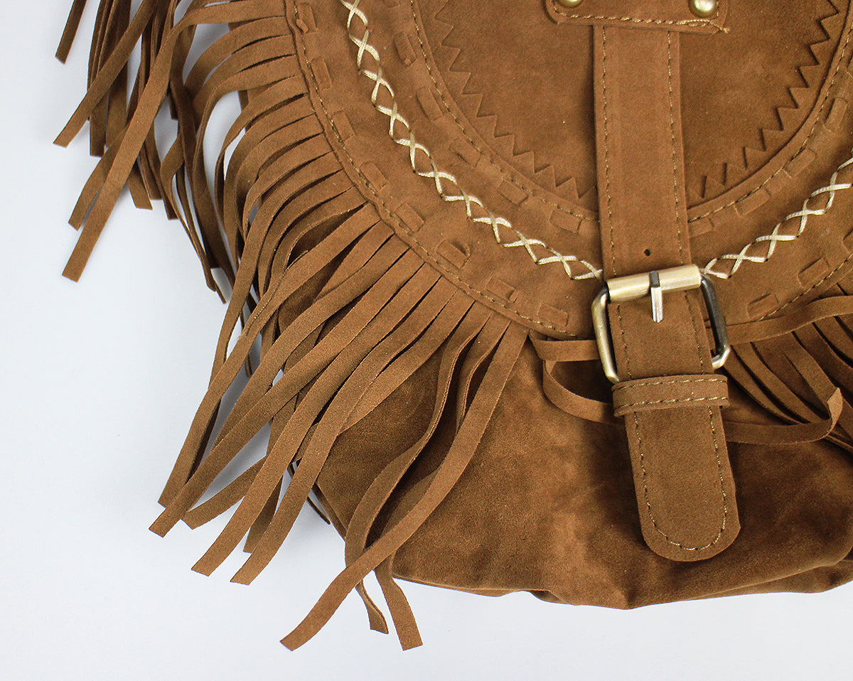 suede fringed shoulder bag