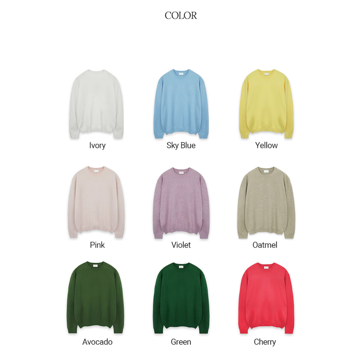 NEW COLOR BASIC ROUND KNIT