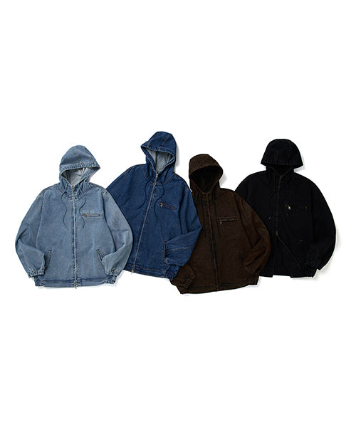 W DENIM HOODIE ZIPUP (L.DENIM)