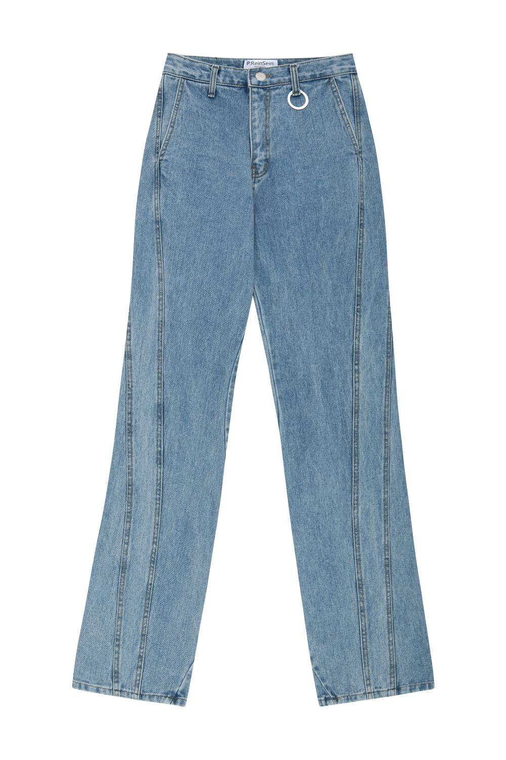 Side curved light denim jeans (M)