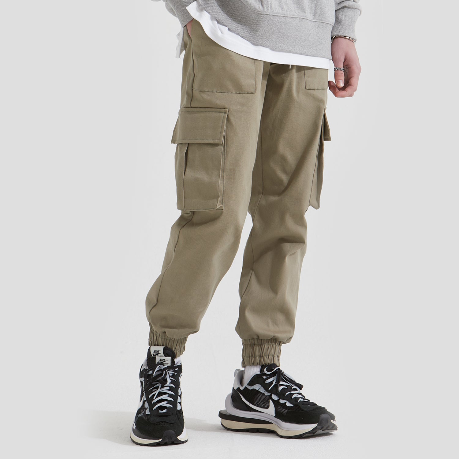 Premium Cotton Span Jogger Pants (KHAKI)