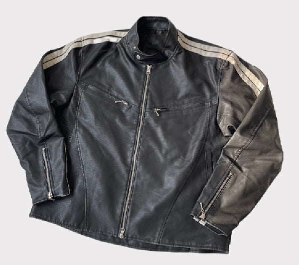 ASCLO Y2K Vintage Washing Leather Jacket (3color)