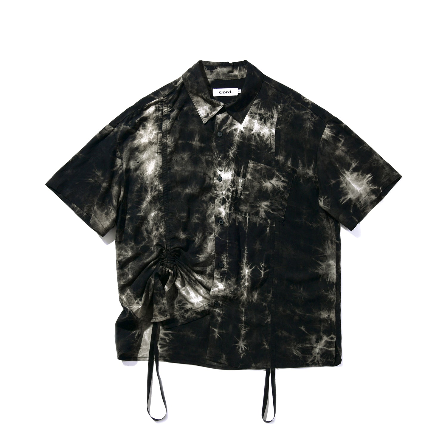 BLEACH DYEING STRAP SHIRT_BK