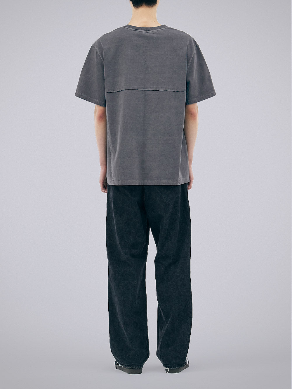 GARMENT DYED SEAM POINT T-SHIRTS [CHARCOAL]