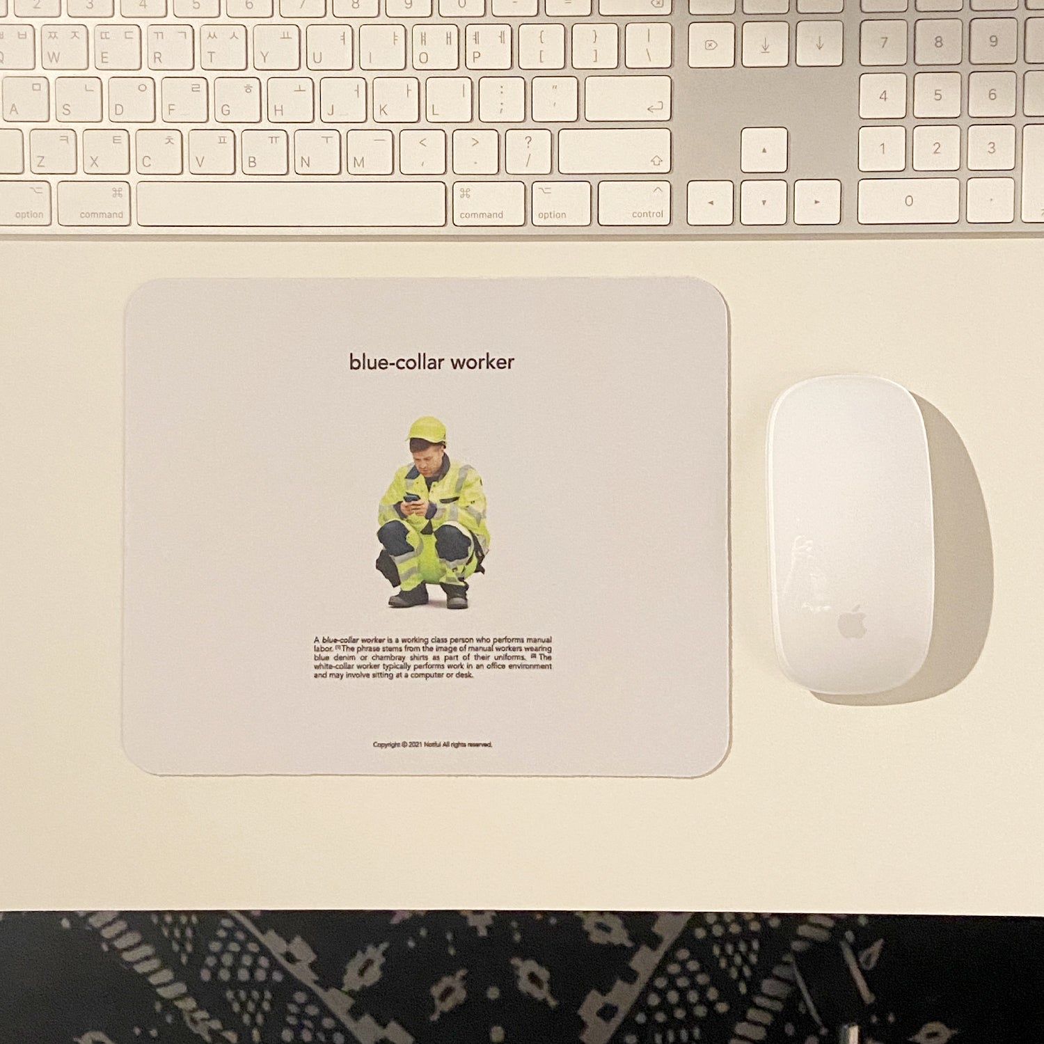 Blue-collar worker mousepad