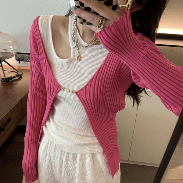 open color cardigan