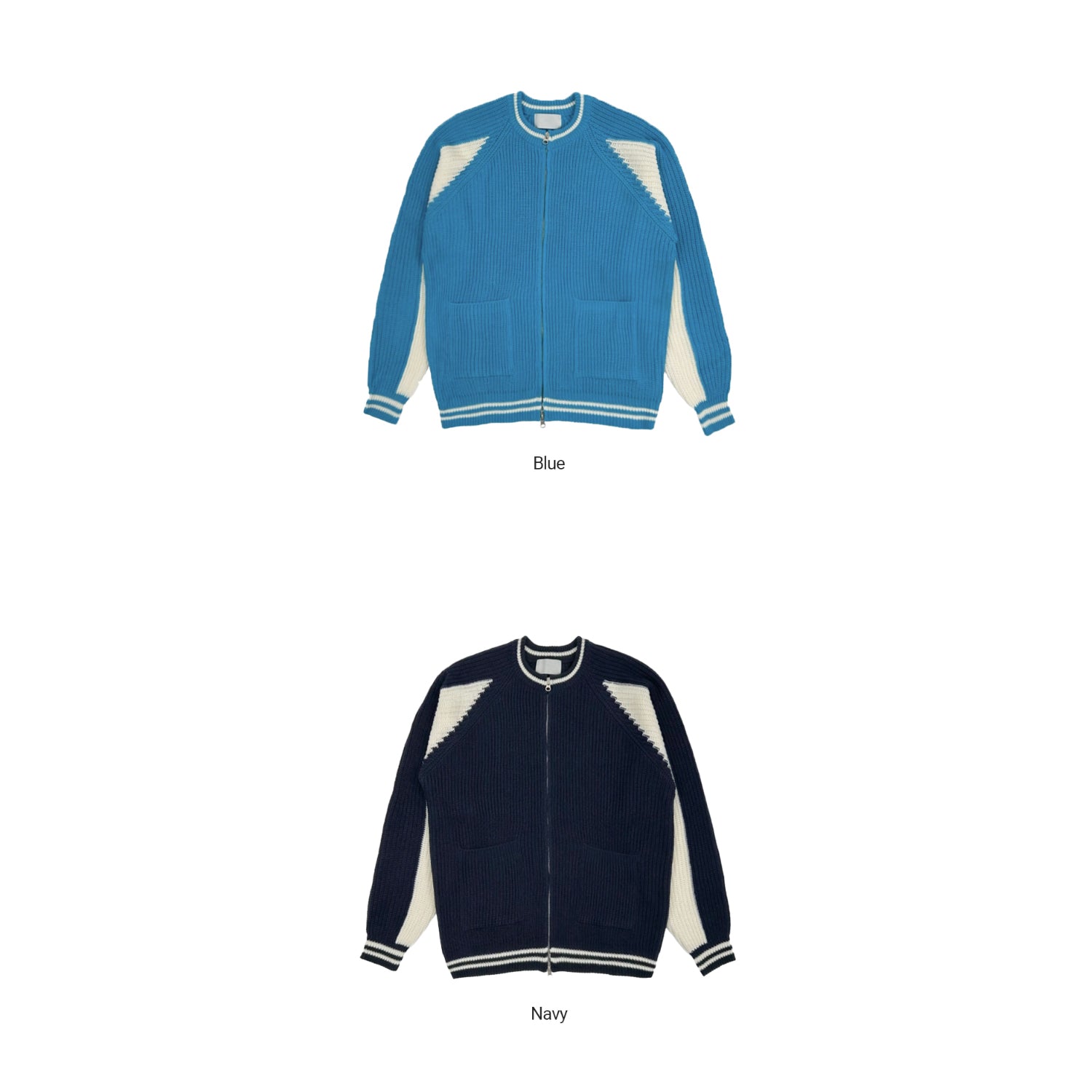 2WAY VARSITY KNIT ZIP UP