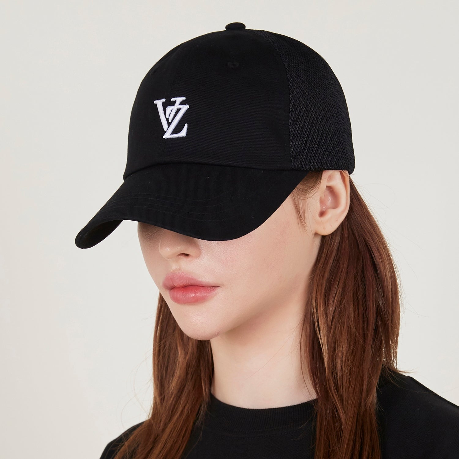 [VARZAR] 3D Monogram Side Mash Ball Cap Black