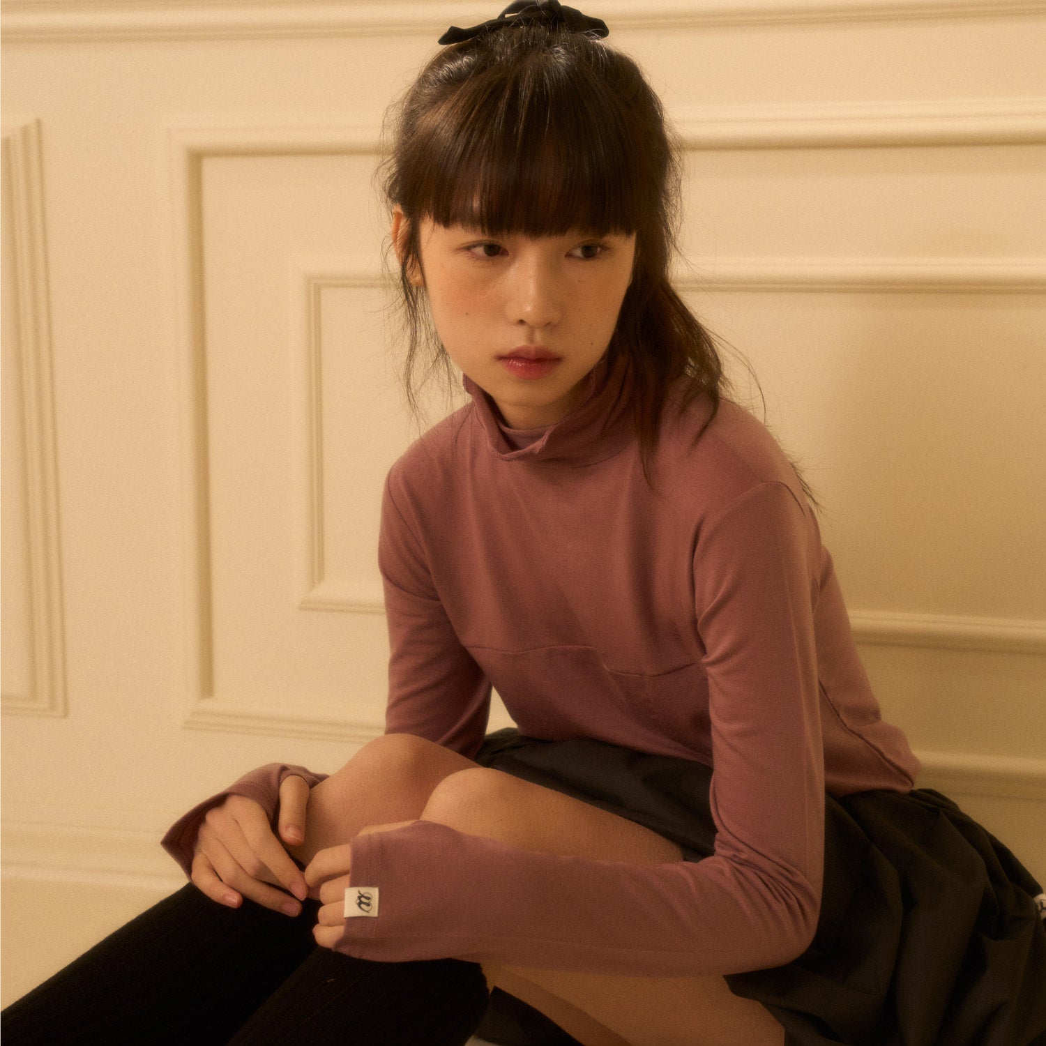 WAVE WARMER TURTLENECK-MAUVE