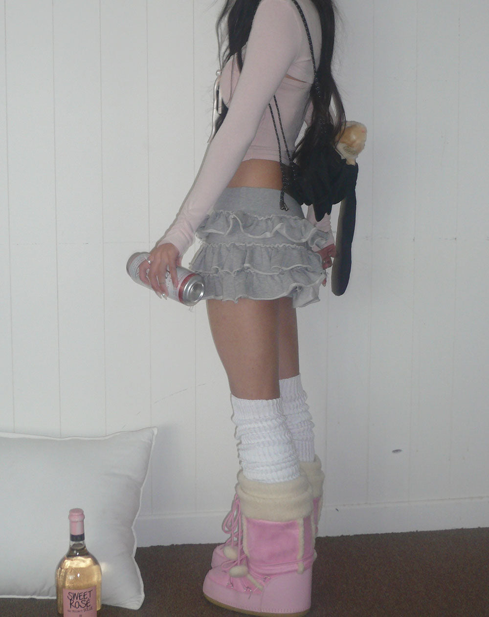 Pink ski boots