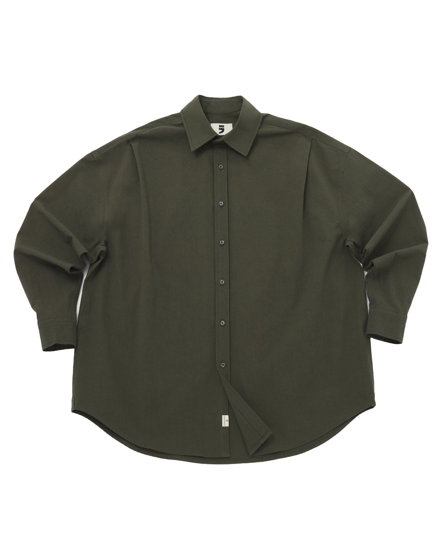 EARTH-COLOR PLEATS SHIRT (Dense Forest)