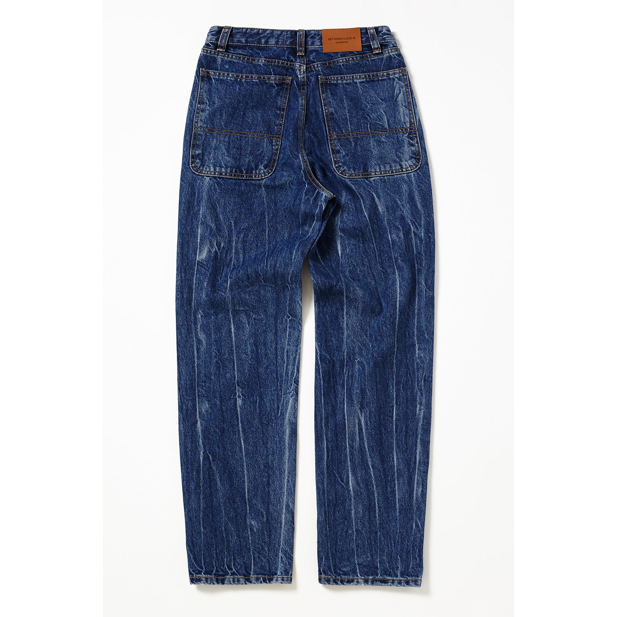 Crack Washing Denim Pants _ Dark Blue