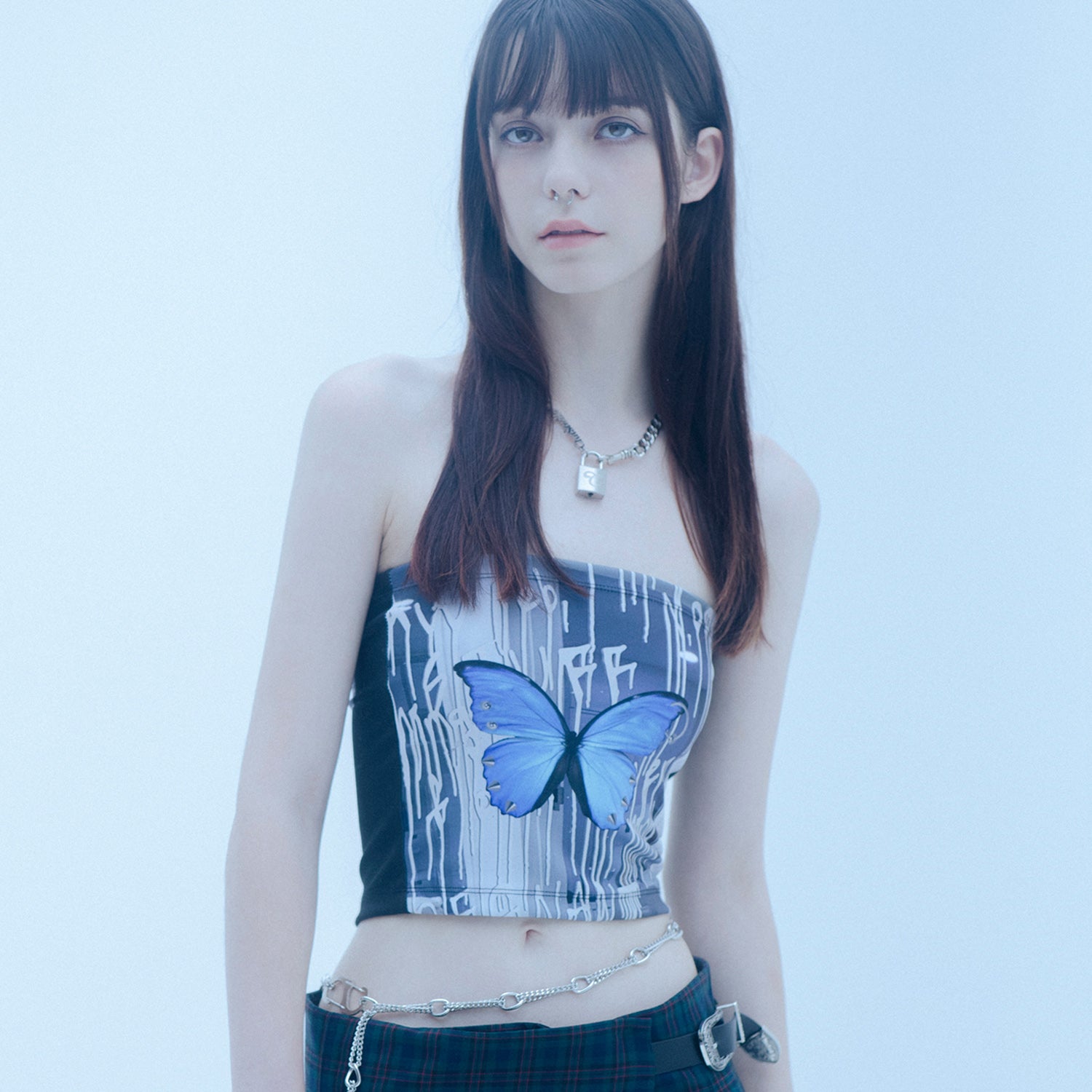 0 4 butterfly & pistol tube top