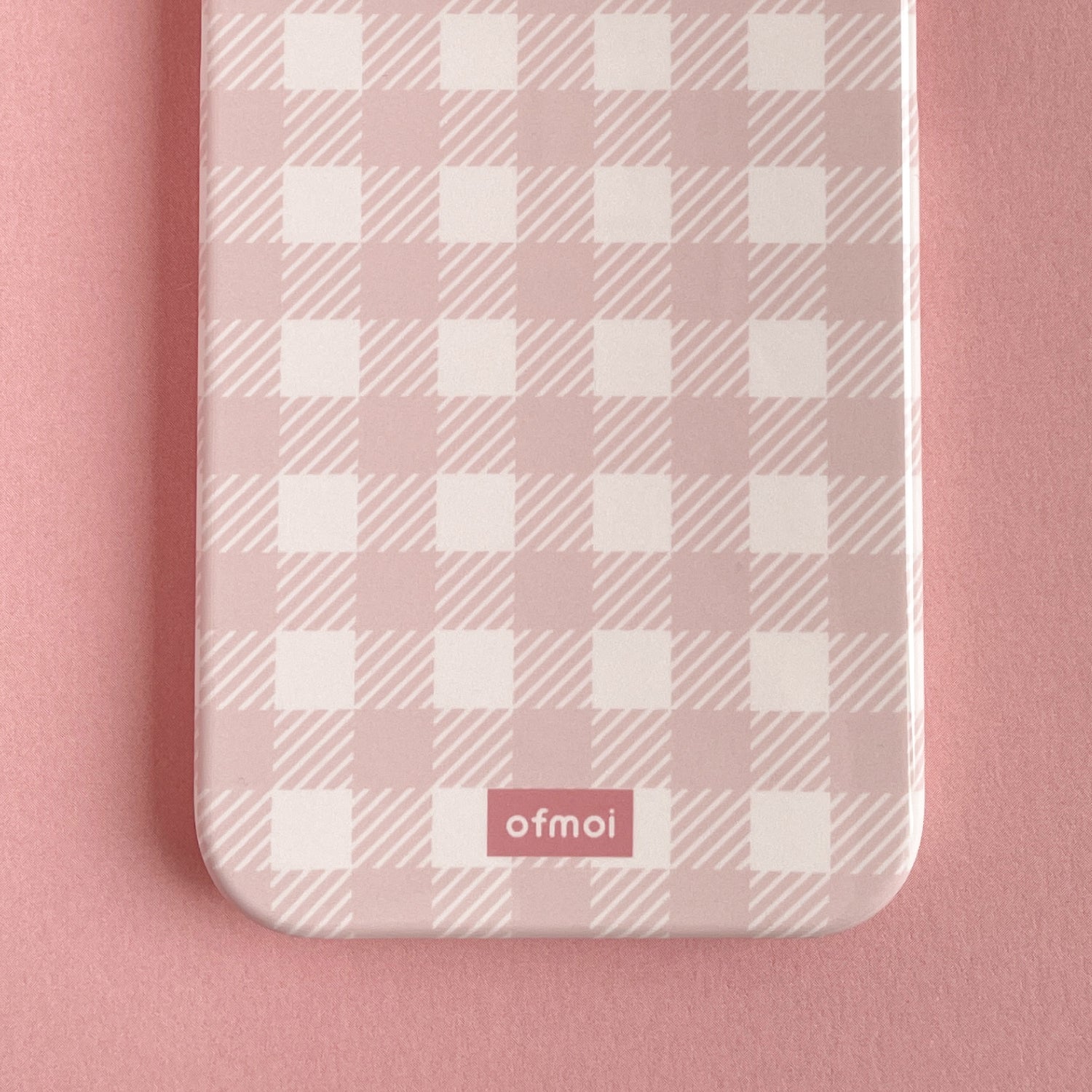 cotton candy check hard glossy phone case