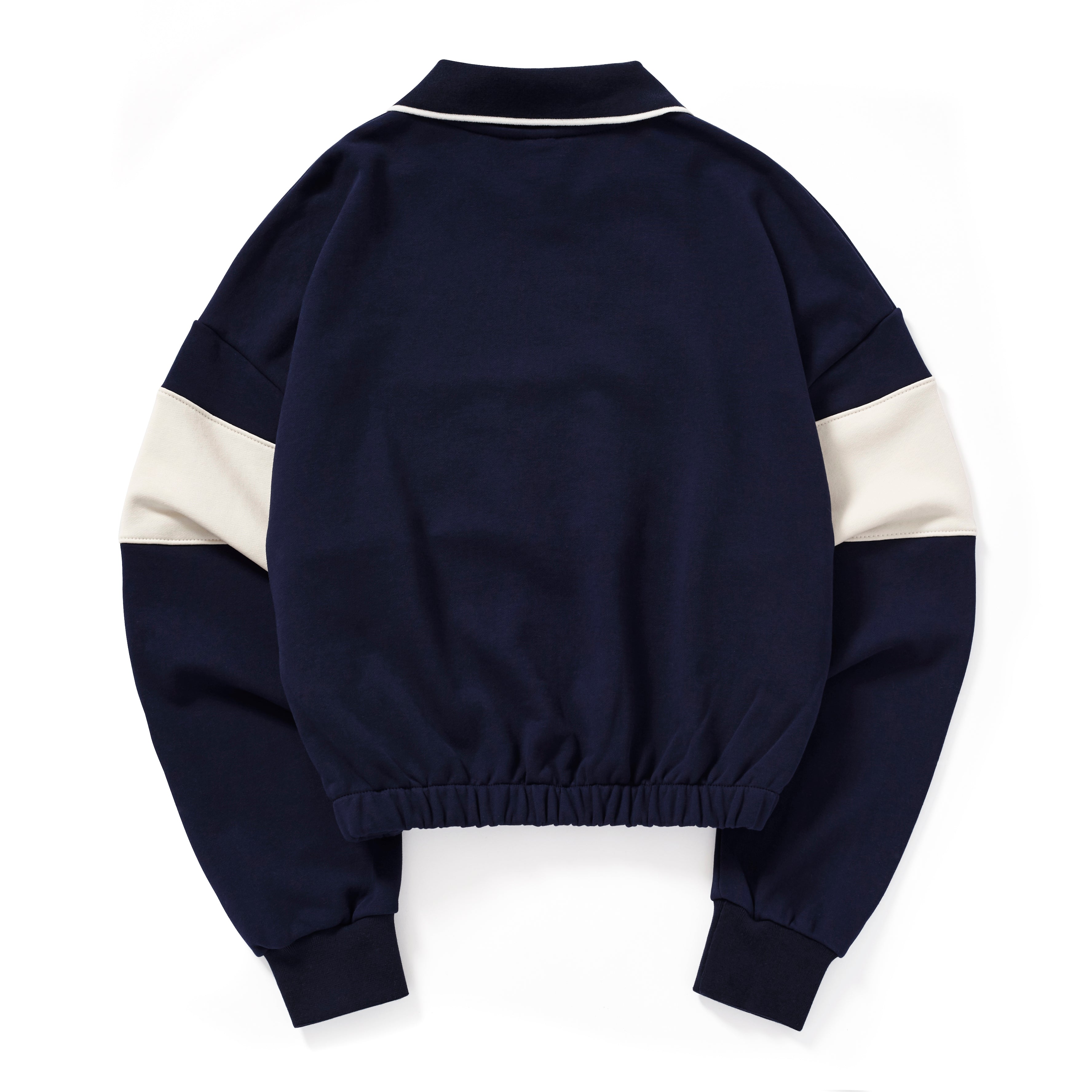 COLOR BLOCK COLLAR SWEATSHIRT_NAVY