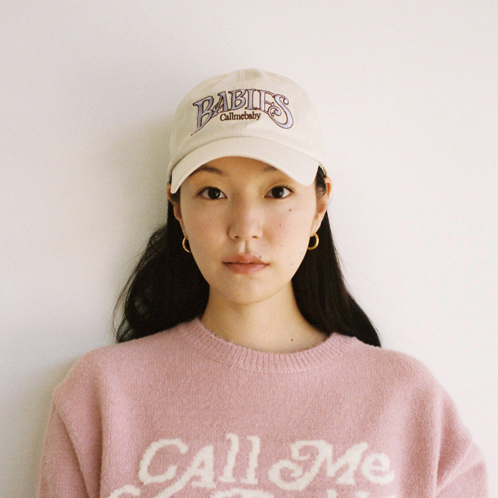 [Call me baby] 21FW Babies Logo Embroidery Ball Cap (Beige)