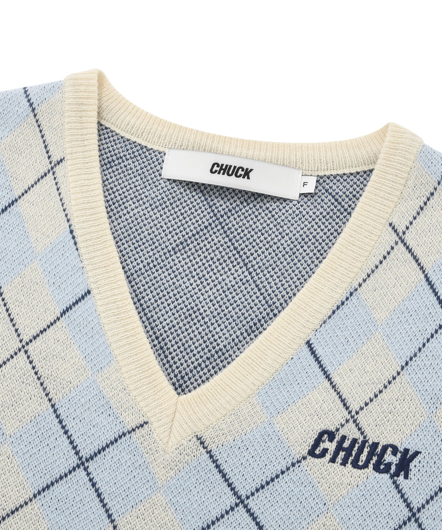 CHUCK アーガイルレギュラーフィットニットベスト / CHUCK ARGYLE REGULAR FIT KNIT VEST (LIGHT BEIGE)