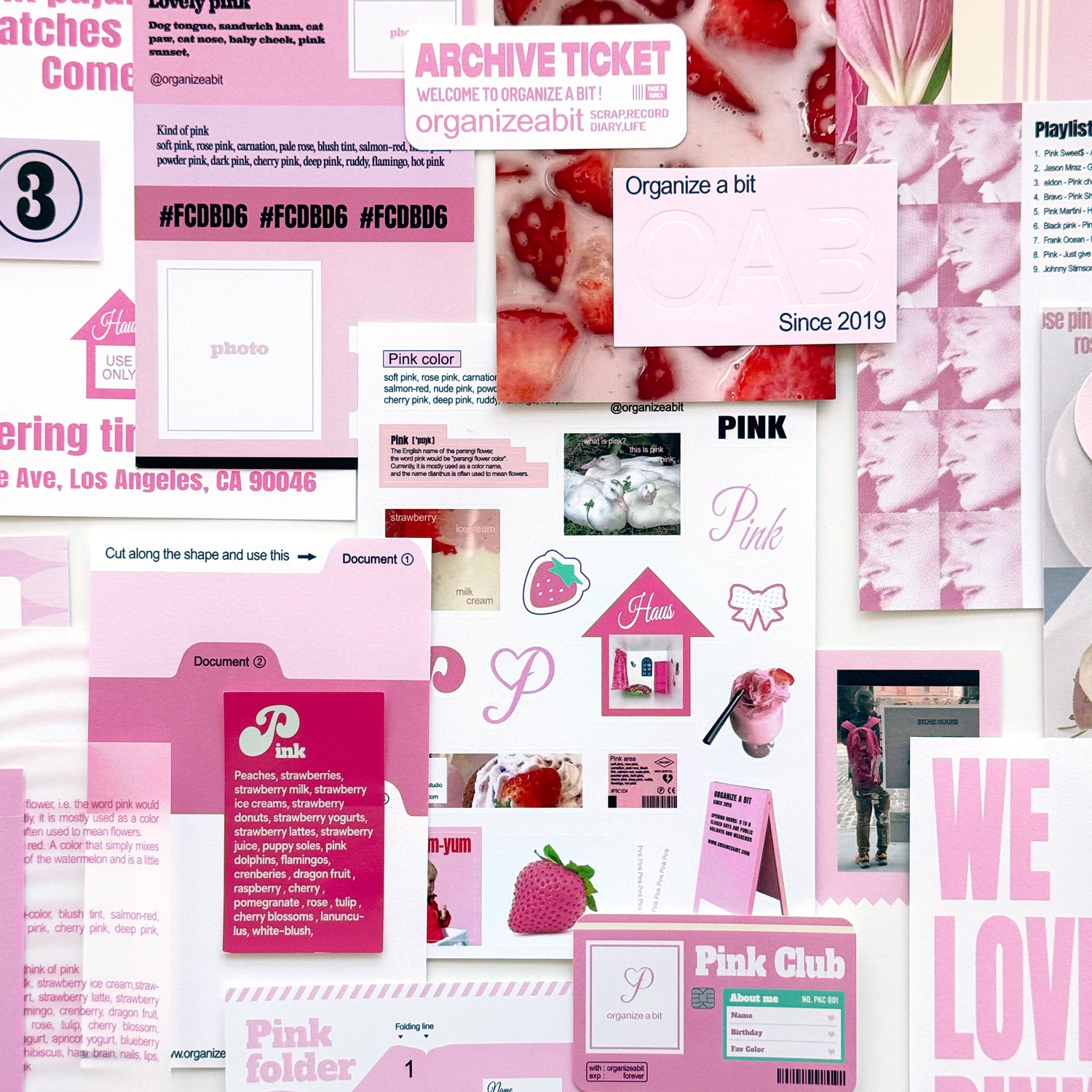 oab tone pack pink / scrap sticker set