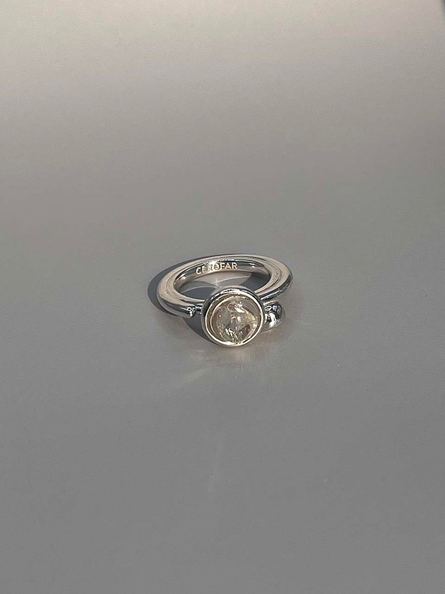 NOTE RING SILVER(rutilated quartz)