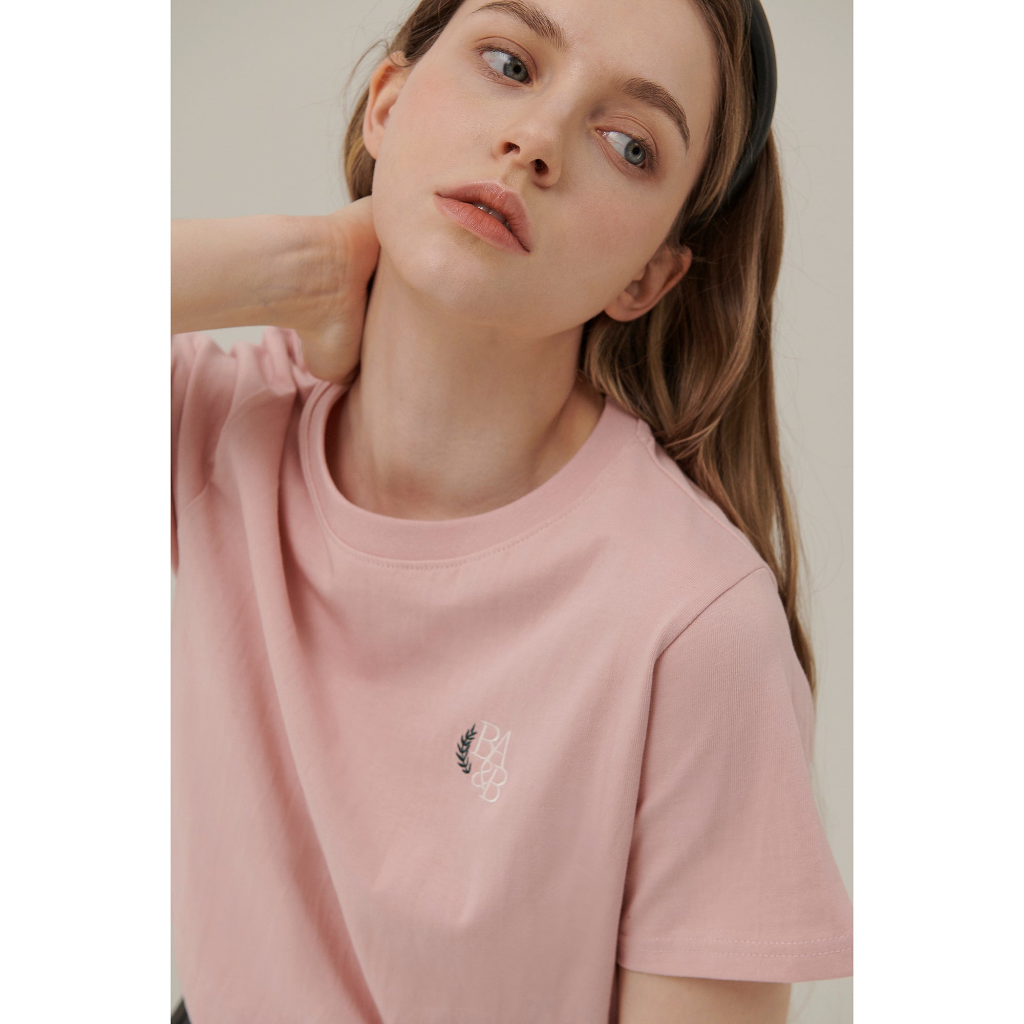 REGULAR FIT SMALL LOGO T-SHIRT_PINK