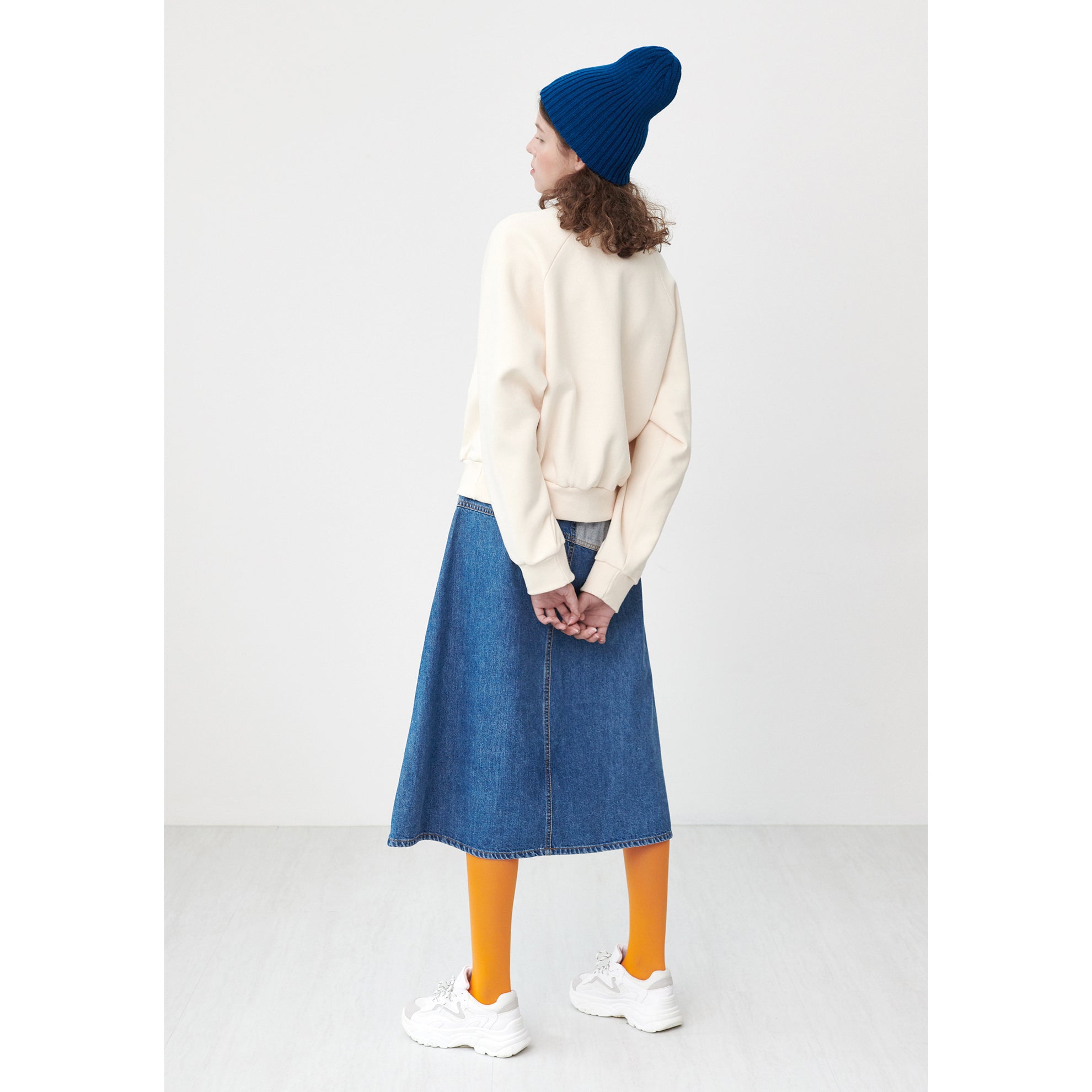 INSIDE-OUT BANDING DENIM SKIRT_BLUE