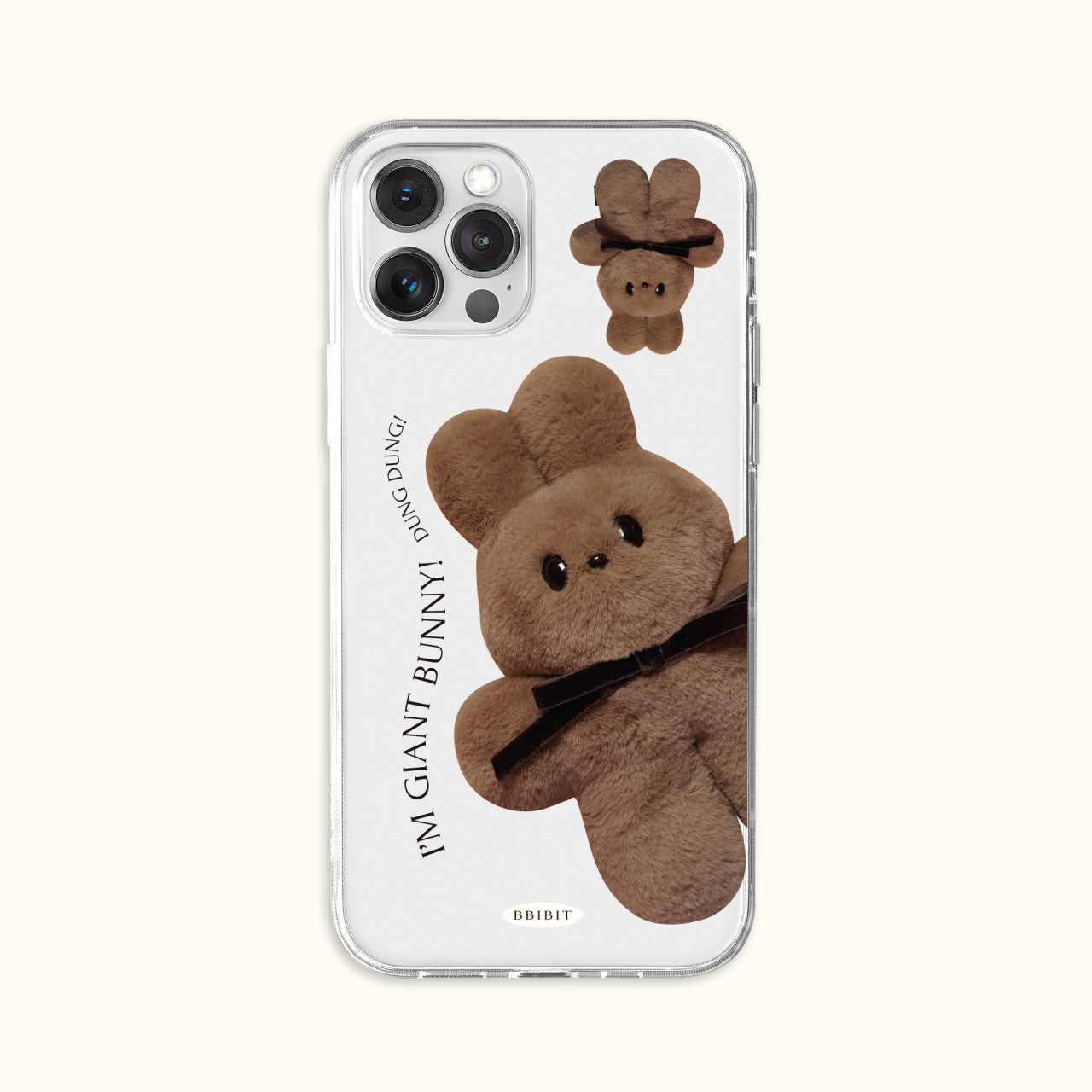 Giant Bunny Dung dung Jelly Hard phone case BROWN