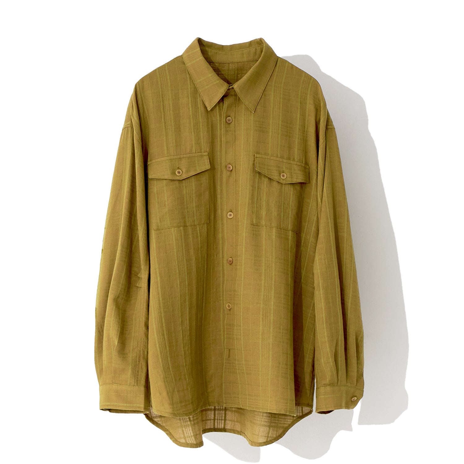 MARANG POCKET CHECK SHIRT_MUSTARD