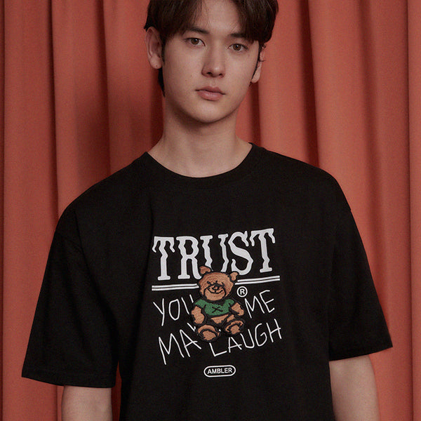 AMBLER 男女共用 Trust bear オーバーフィット 半袖 Tシャツ AS1105