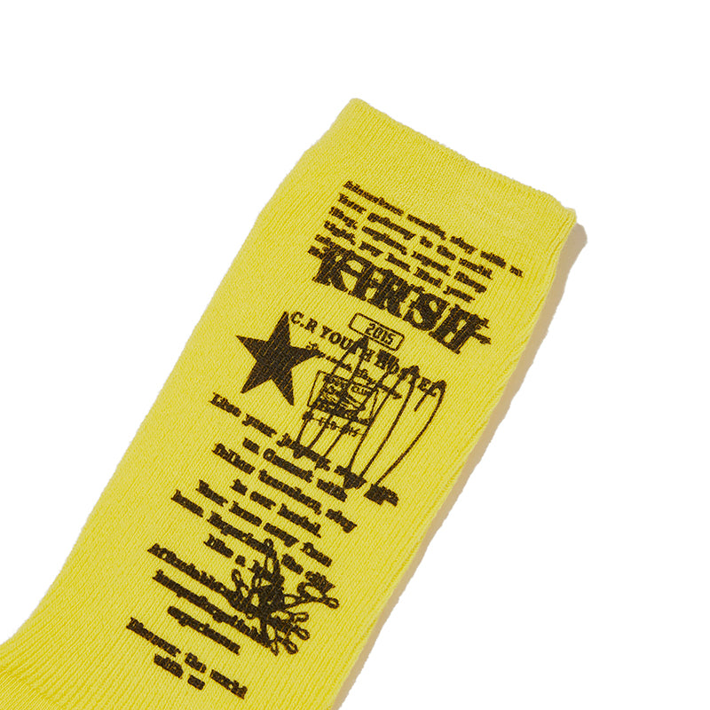 YOUTHHOSTEL GRAPHIC SOCKS [LIGHT YELLOW]