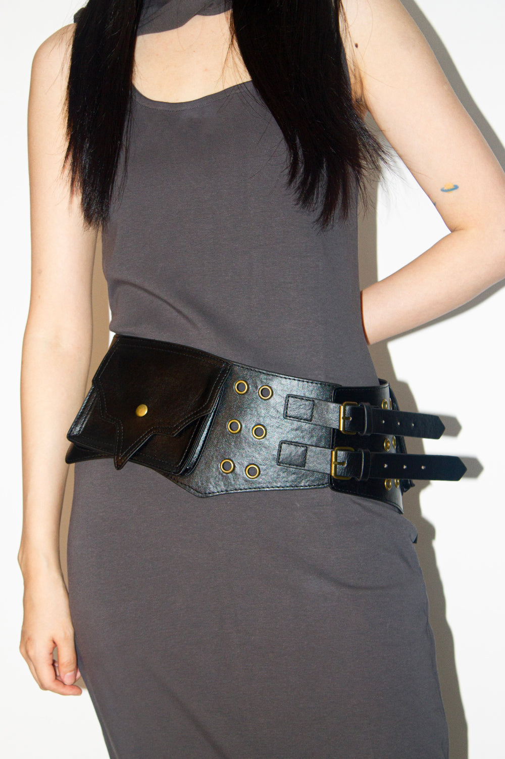 leather pocket belt bag (2 color)