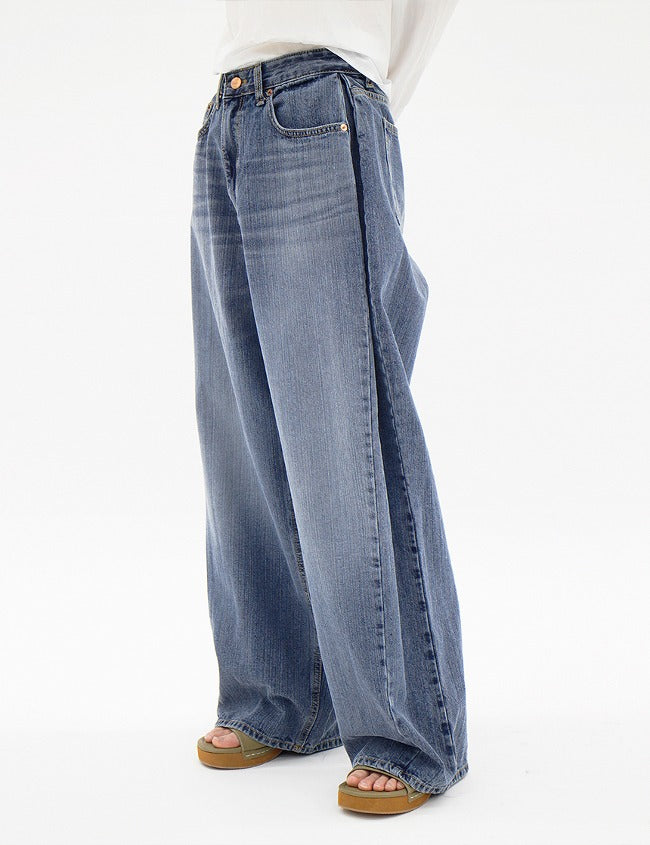 no.0031 Side Pintuck deep Blue Pants