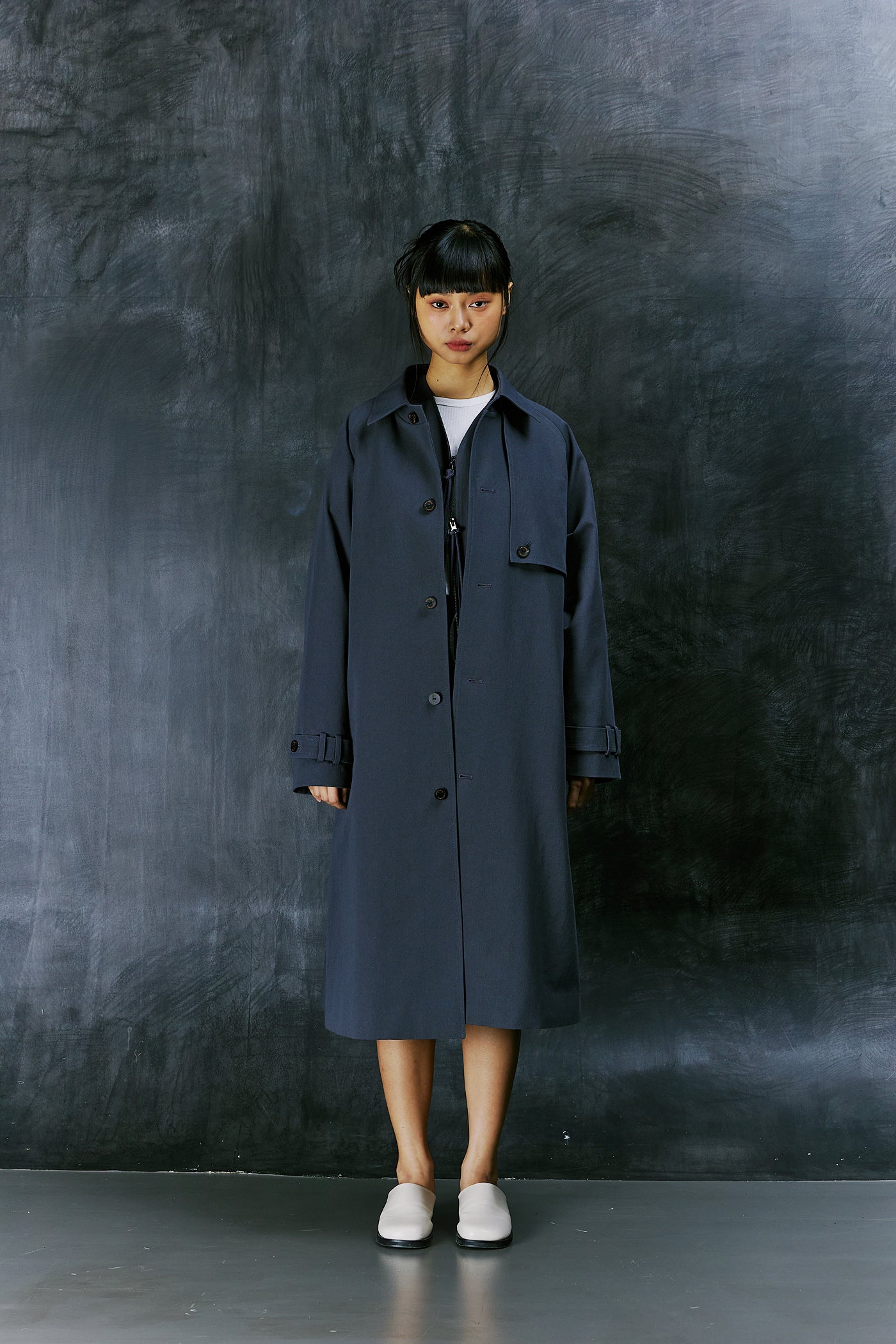 EARTH COTTON BALMACAAN COAT (Charcoal)