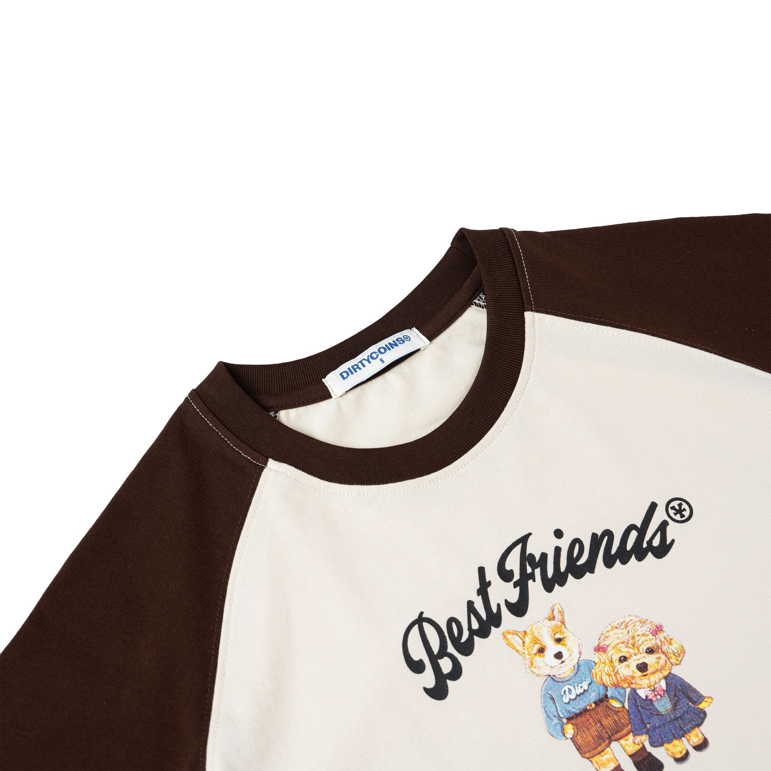 Puppies Raglan Women T-shirt - Cream/Brown